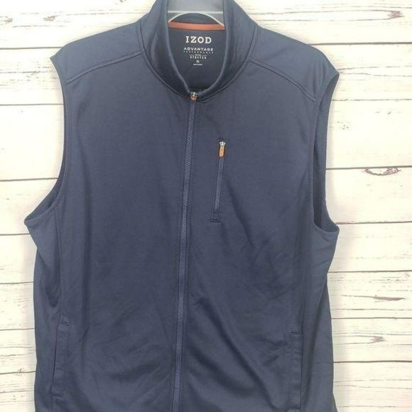 Izod Advantage Navy Blue Men’s XL Zippered Vest - Picture 6 of 14